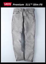 新品タグ付き15400円を/1点のみ■Levi's 511(R) プレミアムスリムSLIMライトグレーGRAY STONEWASH/045115548/30■在庫限り■_画像5