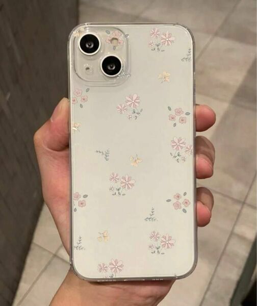 iPhoneケース　花　クリア　フラワー　花模様　透明　アイフォンケース　カバー　　iPhone 7 8 SE クリアケース　韓国