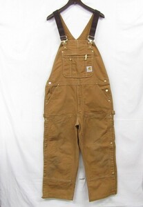 サイズ W36 L30 carhartt ダック地 オーバーオール サロペット ワーク ペインター オーカー カーハート 古着 ビンテージ 3MA2910