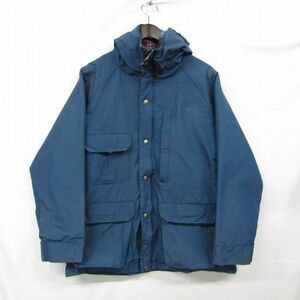 80s USA製 レディース サイズ L Wool rich マウンテン パーカー ジャケット ネルライナー ウールリッチ ネイビー 古着 ビンテージ 3MA2304