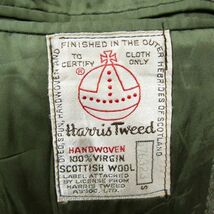 60s USA製 サイズ不明 Harris tweed ウール テーラード ジャケット ブレザー グリーン ハリス ツイード 古着 ビンテージ 3MA2508_画像3