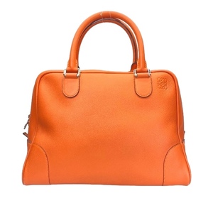 LOEWE ロエベ アマソナ36 トートバッグ ハンドバッグ 鞄 ロゴ レザー オレンジ シルバー金具