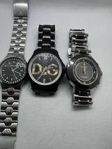 D&G,FOSSILなどメンズクォーツ腕時計3点まとめジャンク品管理番号3-68_画像1