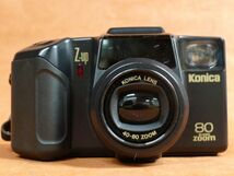 c135 Konica コニカ Z-UP 80 super Zoom フィルムカメラ Size: 約 幅14.5x高さ8.5x奥行7cm シャッター・巻上げ・FLASH・ズーム OK/60_画像3