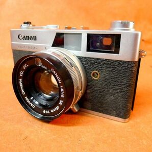 c168 昔の高級レンジファインダー Canonet19 フィルムカメラ レンズ SE 45mm 1:1.9 サイズ:幅約14cm 高さ約9cm 奥行約7.3cm/60の画像3