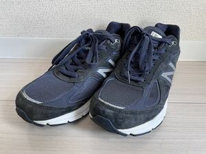 NEW BALANCE ニューバランス USA製 スエード切替 スニーカー シューズ M990NV4 990V4 ネイビー 27cm US9