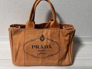 訳あり 【PRADA】プラダ『カナパ トートバッグ』レディース オレンジ キャンバス CANAPA 送料無料