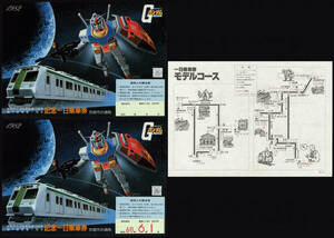 S57　京都市交通局　機動戦士ガンダム柄　記念一日乗車券（下敷）　2枚