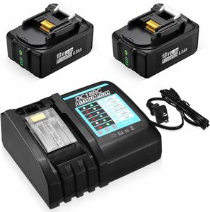 マキタ 18v バッテリー2個 +DC18RC充電器セット 6000ｍAh マキタ バッテリー 電動工具用バッテリー