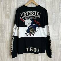 M3470 Vanson×CROWS WORST バンソン　ロンT カットソー　Lサイズ　白　黒　デスラビット　武装戦線　メンズ　長袖Tシャツ　綿100％_画像4