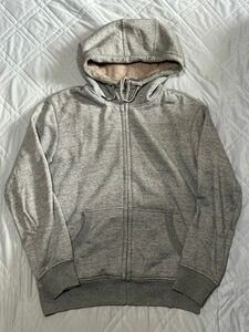 UNIQLO ジップアップボアパーカー Grey M グレー ユニクロ フーディー スウェット 無印良品 GU GAP メンズ