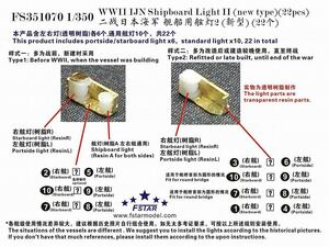 ファイブスターモデル FS351070 1/350 WWII 日本海軍 艦艇用 舷灯2(新型)(20個)