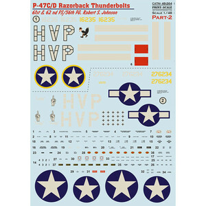 プリントスケール 48-264 1/48 P-47 C/D レイザーバック ロバート S. ジョンソン パート2