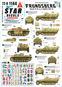  Star decal 72-A1144 1/72 Germany no. 10SS equipment ... full ntsu bell k#4 III number ...G type .SdKfz 251D type 