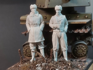 パンツァーアート FI35-183 1/35 冬用コートを着たドイツ戦車士官セット