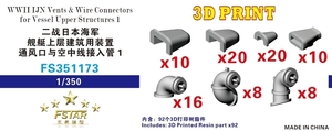 ファイブスターモデル 1/350 FS351173 WWII 日本海軍 艦艇上部構造物用通風口 & 空中線引込筒 1 3D Printing 3Dプリント