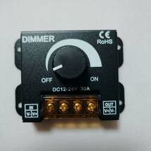 LED 調光器 ディマースイッチ DC12V-24V 30A 照明 コントローラー ライト 調整 アップ ダウン 電飾 ワークライト 調光 ユニット 無段階 黒 _画像10
