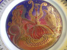 ■PORCELAINE DE　MONACO　ドウ・モナコ　ザ　コバルト＆ゴールドコレクション　飾り皿27㎝　モナコ公国■_画像6