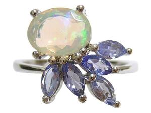  free shipping [ natural opal ]te The Yinling g ring tanzanite 