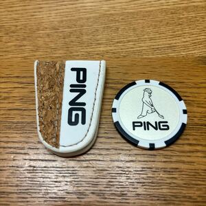 Ping ゴルフ ポケットクリップマーカー　白×黒青　送料込