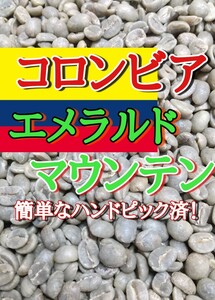 コロンビア エメラルドマウンテン コーヒー生豆1500g焙煎しておりません！簡単なハンドピック済み！スペシャリティコーヒー