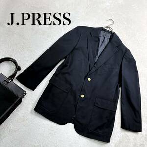 【美品 クリーニング済！】ジェイプレス（J.PRESS) ウール100％ 金ボタン 紺ブレザー ジャケット　サイズA7　ネイビー 紺 紺ブレ 