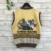 ◆豪華 HARDY AMIES SPORT ベスト 3 メンズ M マルチカラー クマ キャラクター 紳士 ハーディエイミス スポーツ 春 レトロ 日本製■3-16y棚_画像1