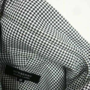 ホース刺繍 コットン◆BURBERRY BLACK LABEL シャツ メンズ 41 白黒 華やか カフス ノバチェック 上品 高級 三陽商会 バーバリー〇3-35yの画像10