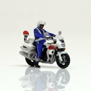 HT064-00002 modeleal 日本警察 1/64 白バイA隊員付 停車中 MPD 高精細フィギュア
