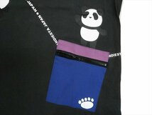 パンディエスタ PANDIESTA 半袖Tシャツ 554355 パンダ サコッシュ付きトリックTシャツ チャコール XXLサイズ 新品_画像3