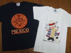 子供服KIDSキッズＭサイズTシャツ丸首半袖125～135メキシコMEXICOマラカスマリアッチLOWRIDERローライダーCHICANOチカーノウエッサイラテン