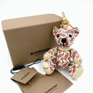 美品　Burberry バーバリー　バッグ　チャーム　キーホルダー　トーマスベア　モノグラム　レザー　TB モノグラム