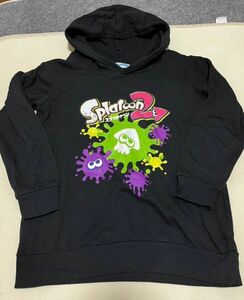 スプラトゥーン2 パーカー SPLATOON2 スウェットパーカー パーカー トレーナー フード キッズ 黒 