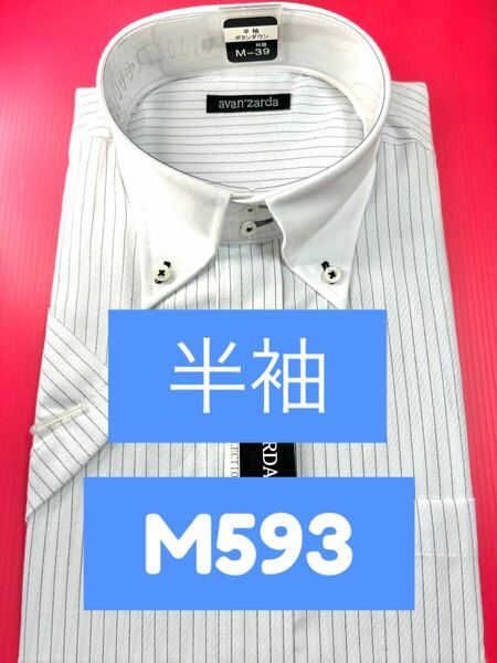 半袖ワイシャツ／クレリックボタンダウン【新品】M寸