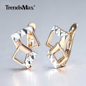  earrings simple Gold white gold Dan gru swaying double color Mix white white rose hot 