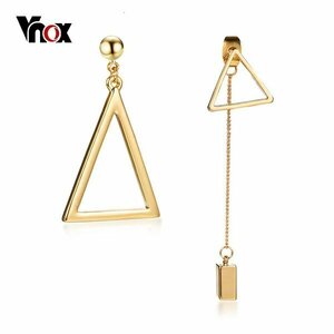  earrings triangle shape stainless steel swaying lady's stylish adult lovely triangle 