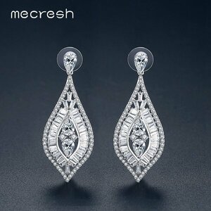  earrings lady's Cubic Zirconia clear leaf stylish adult 