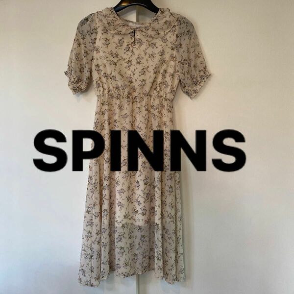 花柄ワンピース　SPINNS ロングワンピ　半袖