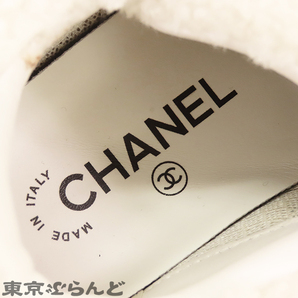 101721312 シャネル CHANEL ムートンボアスニーカー G35195 ブラックxホワイト ココマーク シューズ 36 スニーカー レディースの画像6