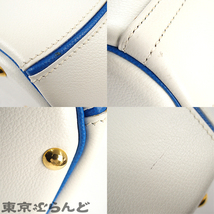 101719484 エルメス HERMES イルドシキ ○Y刻印 ホワイト ブルーフランス ゴールド金具 グレネ 2way ショルダー ハンドバッグ レディース_画像4