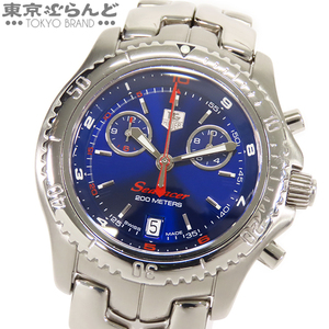 101719197 1円 タグホイヤー TAG HEUER リンク シーレーサー CT1115 ブルー文字盤 SS クロノグラフ 腕時計 メンズ