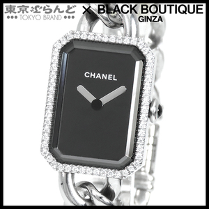 101699204 Chanel CHANEL Premiere H3252 black SS diamond diamond bezel wristwatch lady's quartz type battery replaced finish settled 