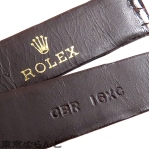101715488 ロレックス ROLEX 純正 替え クロコダイルレザー ベルト ダークブラウン 16mm 赤茶 ワニ革 交換用 腕時計ベルト メンズの画像3