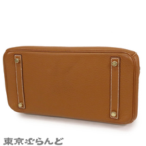 101723570 エルメス HERMES バーキン 30 □I刻印 茶 ゴールド ゴールド金具 トリヨン ハンドバッグ レディース_画像3