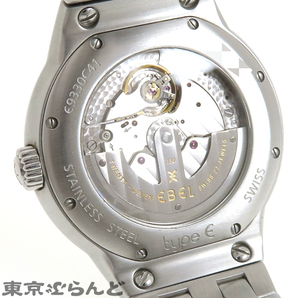 101721226 1円 エベル EBEL タイプE オートマチック デイト E9330C41 ブラック SS TYPE E スケルトンバック 腕時計 メンズ 自動巻の画像4