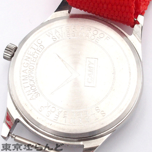 101724694 1円 キャミー CAMY ジュネーヴ NATOベルト レッド SS ナイロン 腕時計 メンズ 手巻き ヴィンテージの画像3