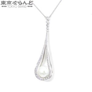 101680133 ミキモト MIKIMOTO パール ダイヤモンド ペンダント K18WG パール 白蝶真珠 11mm玉 総0.89ct ネックレス レディース 仕上済