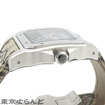 101673500 カルティエ CARTIER サントス100 LM W20134X8 グレー SS レザー 2500本限定 サマーリミテッド 腕時計 メンズ 自動巻 仕上済_画像6