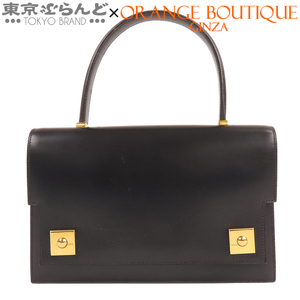 101704589 エルメス HERMES ピアノ 〇Z刻印 ブラック 黒 ゴールド金具 ボックスカーフ ハンドバッグ レディース ヴィンテージ