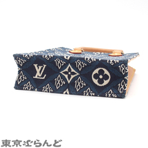 101694958 ルイヴィトン LOUIS VUITTON プティット サックプラ SINCE1854 2way M80288 ブルー ジャカード ショルダーバッグ レディース_画像3